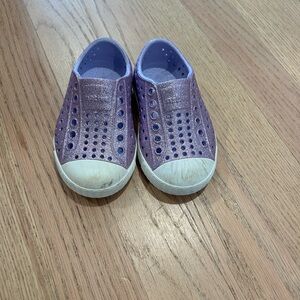 Native Jefferson girls Purple glitter Slip-On Shoes